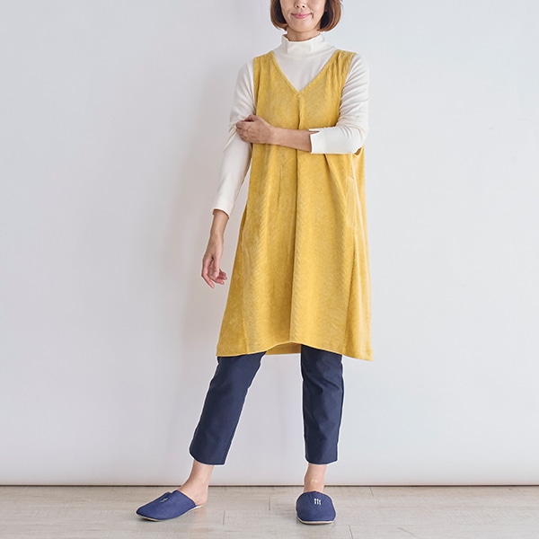 ニットコーデュロイチュニックエプロン