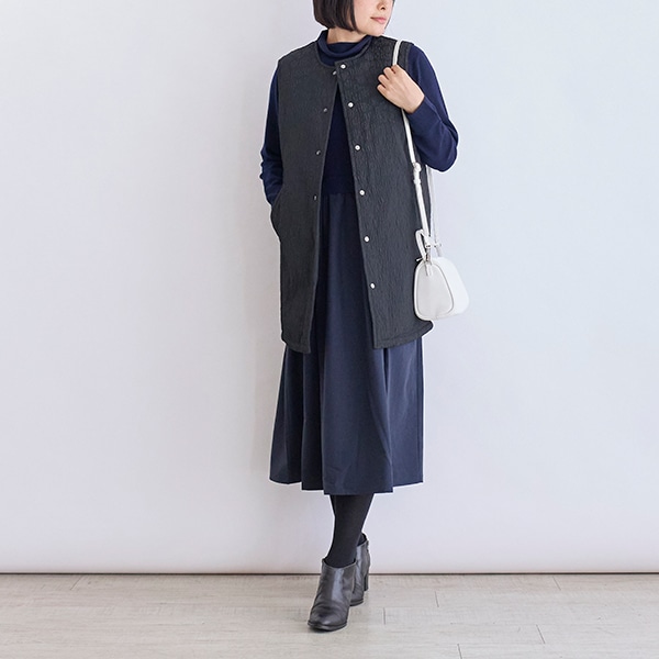 フラワージャガードロングベスト