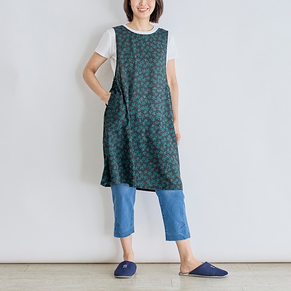 小花柄チュニックエプロン 2way