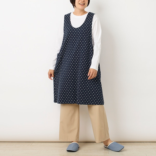 RJVお洒落度アップジャガード編みチュニックワンピースブラウン