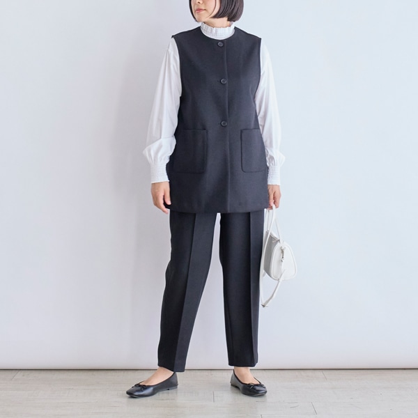 ウールブレンドテーパードパンツ
