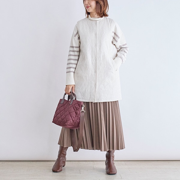 フラワージャガードロングベスト
