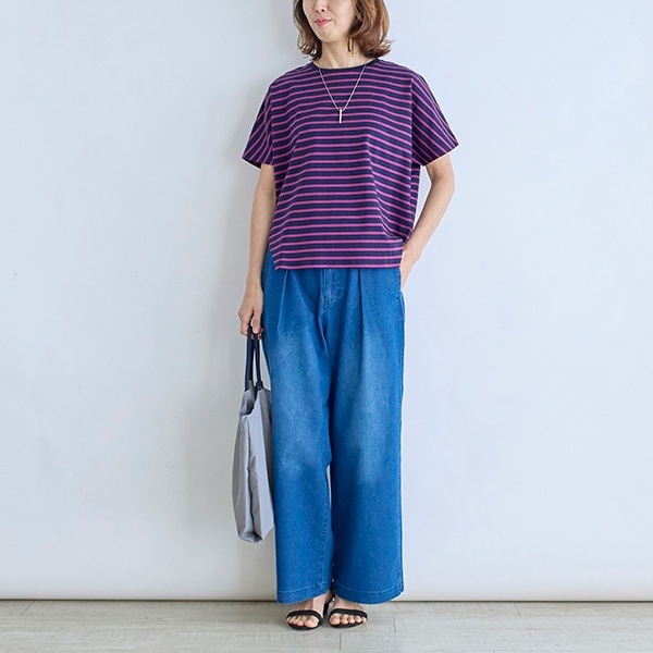 ハイゲージポンチボーダードルマンTシャツ