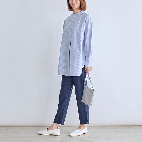 コットンスムースストライプチュニック