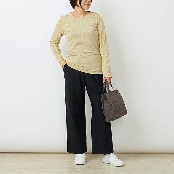 プレミアウォームボーダークルーネックTシャツ