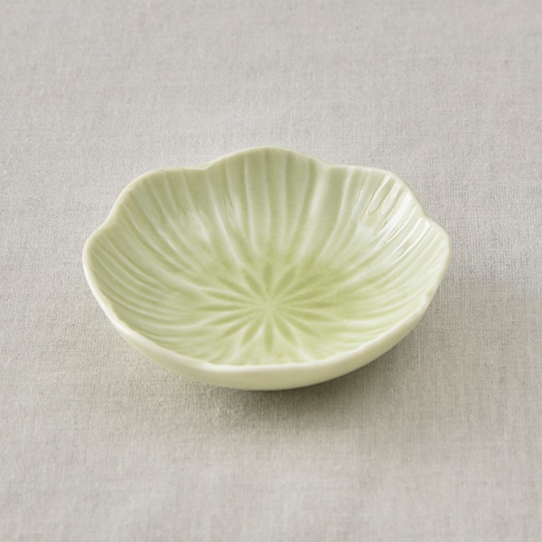 花型小皿 グリーン