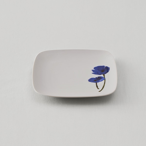 ポピー スクエアプレート14cm ブルー