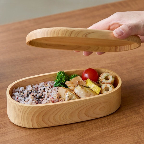 【WEB限定】ひのき くりぬき弁当箱 スリム