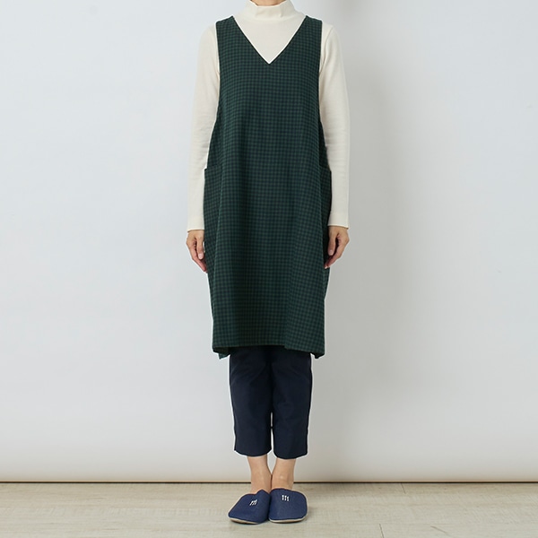 ギンガムチェックY字型エプロン