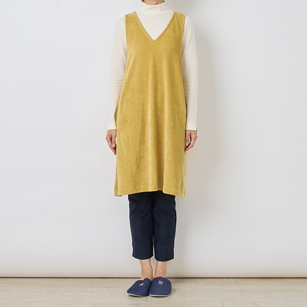 ニットコーデュロイチュニックエプロン