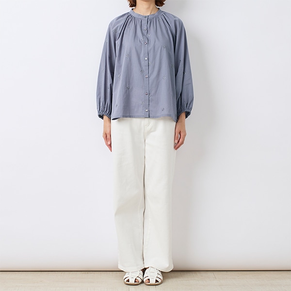 コットン総刺繍ブラウス
