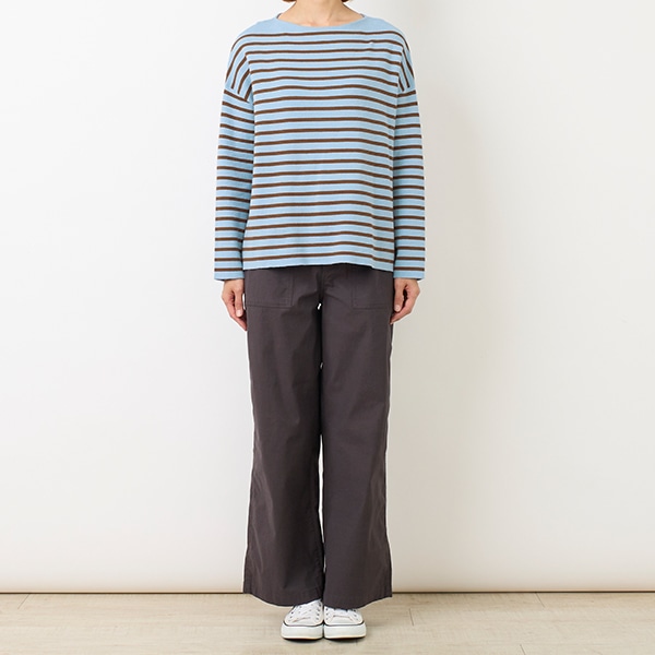 コットンニットボーダープルオーバー