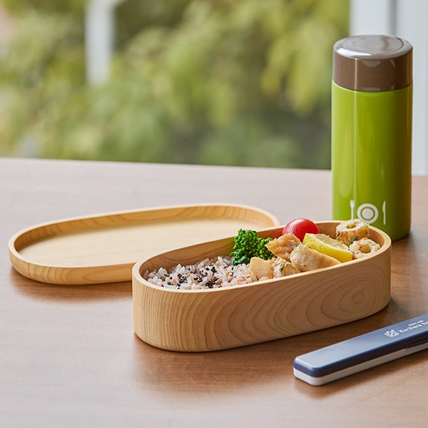 【WEB限定】ひのき くりぬき弁当箱 スリム