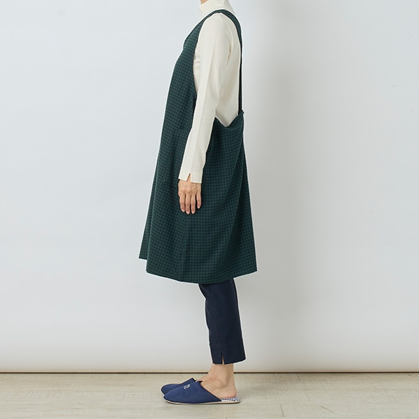 ギンガムチェックY字型エプロン