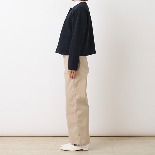 ダブルジャージーノーカラージャケット