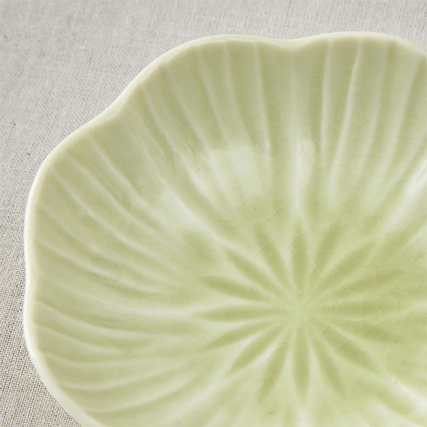 花型小皿 グリーン