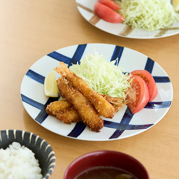 チェックプレート 20cm ネイビー