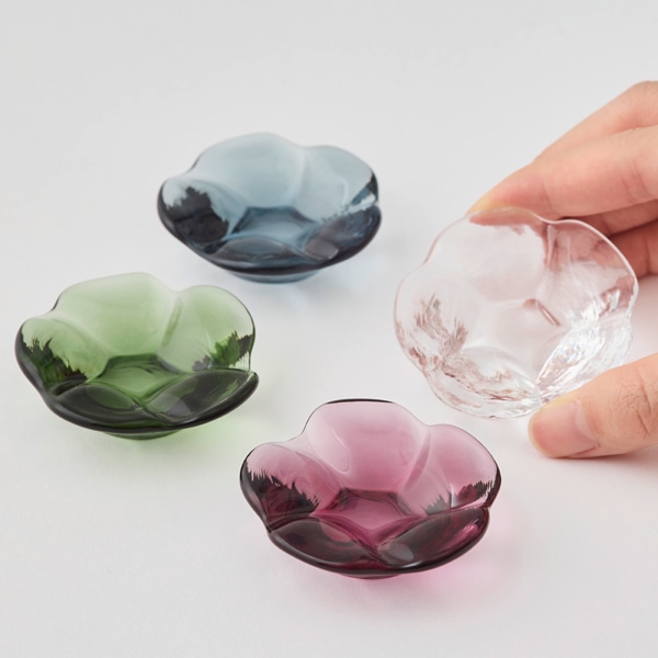 【WEB・一部店舗限定】ガラス花型箸置き パープル