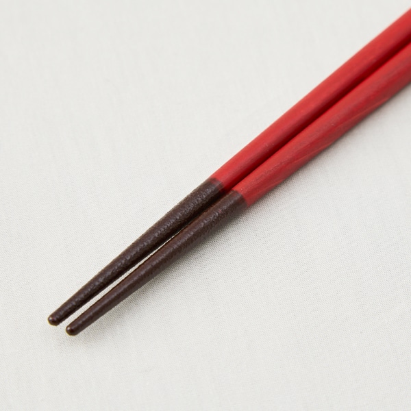 能登ひば 拭き漆箸 梅 赤