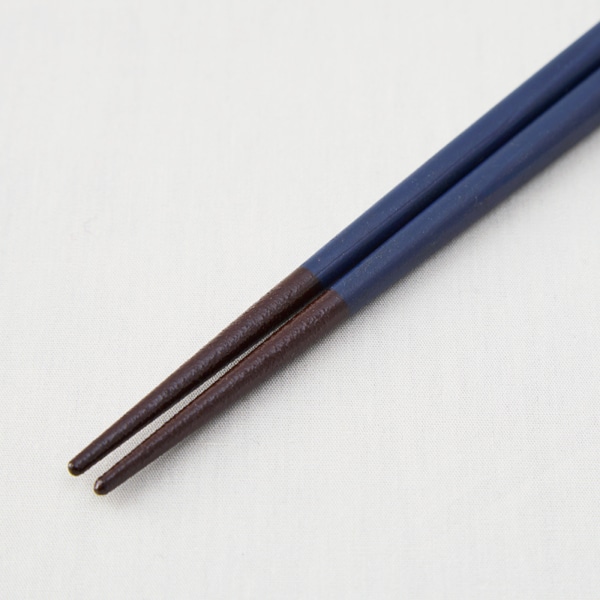 能登ひば 拭き漆箸 梅 紺
