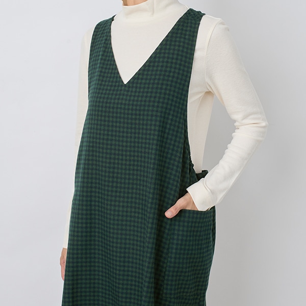 ギンガムチェックY字型エプロン