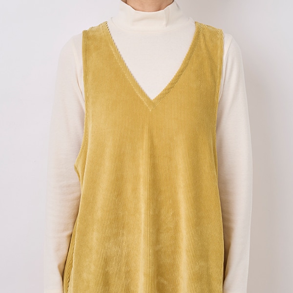 ニットコーデュロイチュニックエプロン