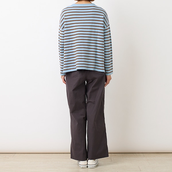 コットンニットボーダープルオーバー