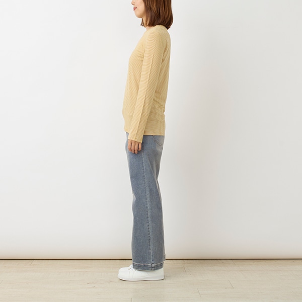 プレミアウォームボーダークルーネックTシャツ