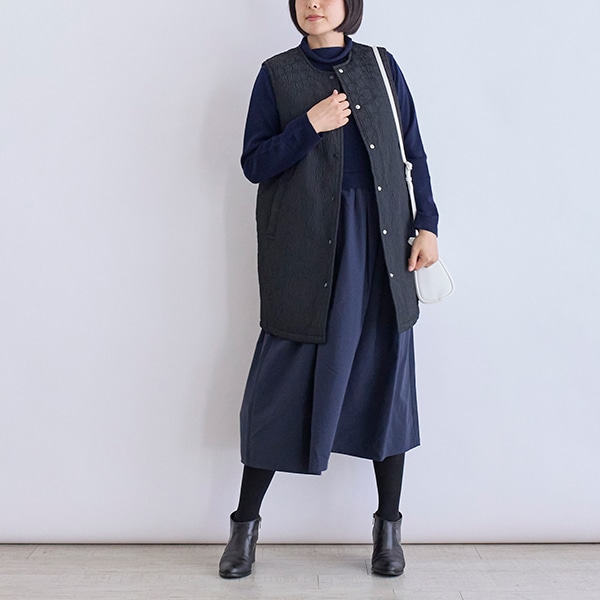 フラワージャガードロングベスト