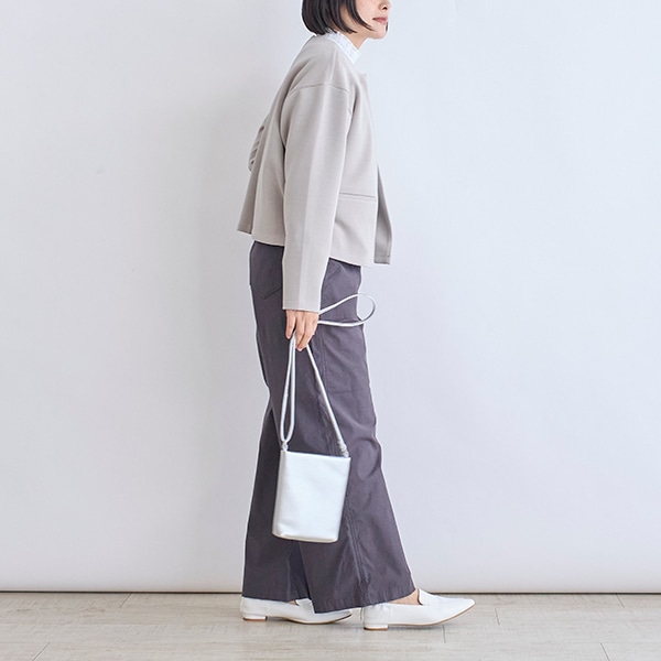 ダブルジャージーノーカラージャケット