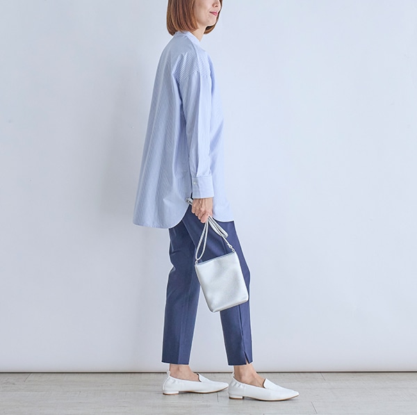 コットンスムースストライプチュニック