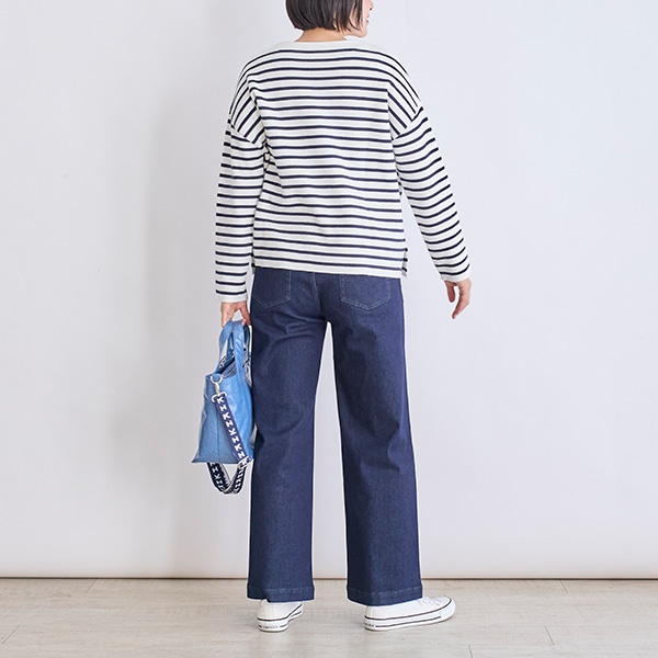 コットンニットボーダープルオーバー