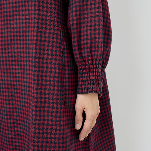 ギンガムチェックスモック