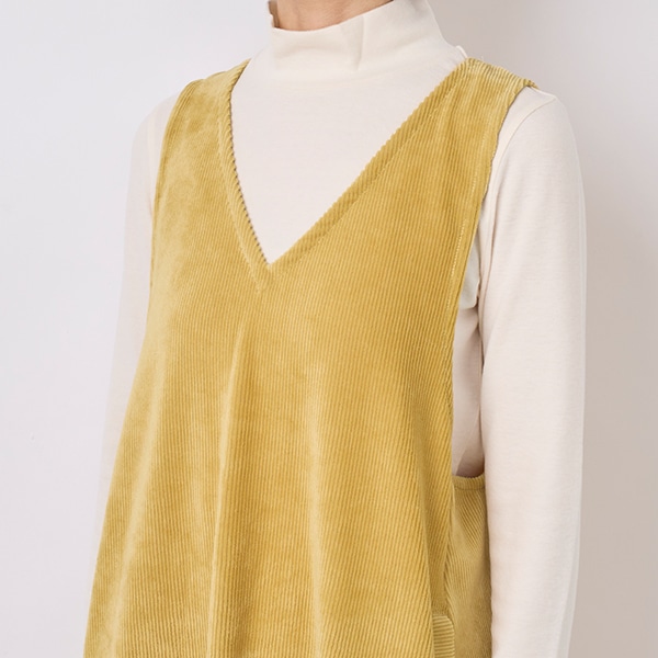 ニットコーデュロイチュニックエプロン