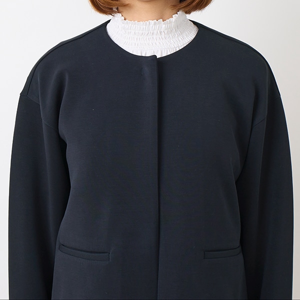 ダブルジャージーノーカラージャケット