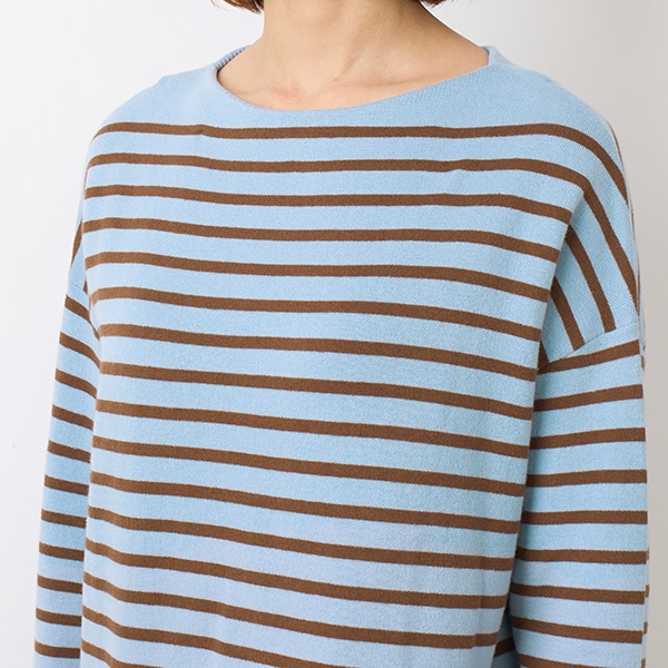 コットンニットボーダープルオーバー