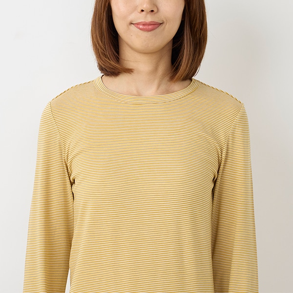 プレミアウォームボーダークルーネックTシャツ