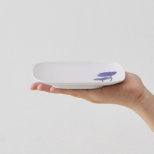 ポピー スクエアプレート14cm ブルー