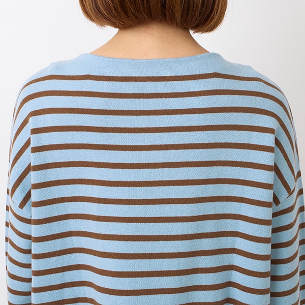 コットンニットボーダープルオーバー