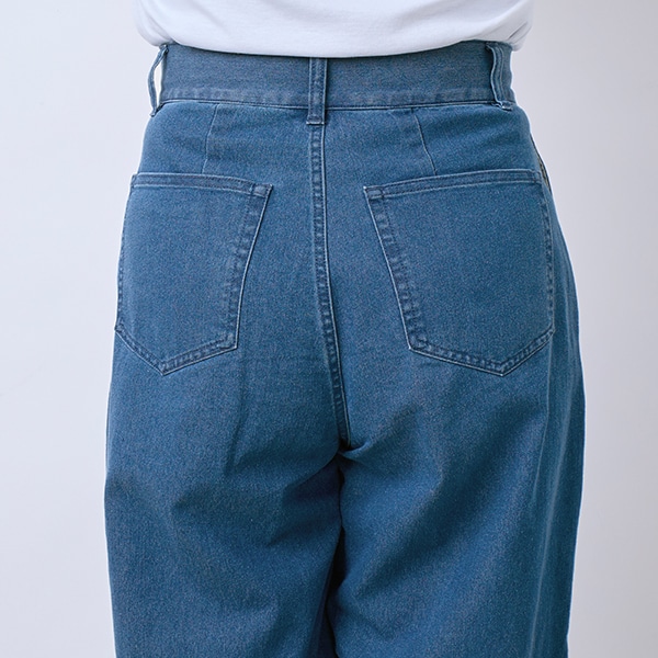 ライトオンスデニムストレッチワイドパンツ