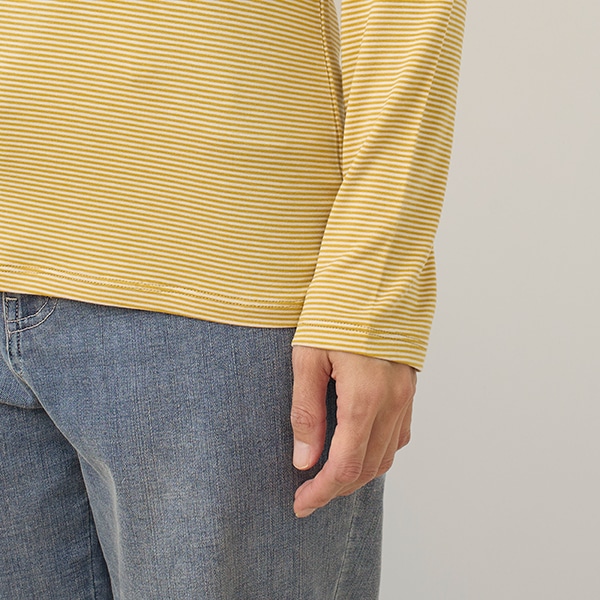 プレミアウォームボーダークルーネックTシャツ