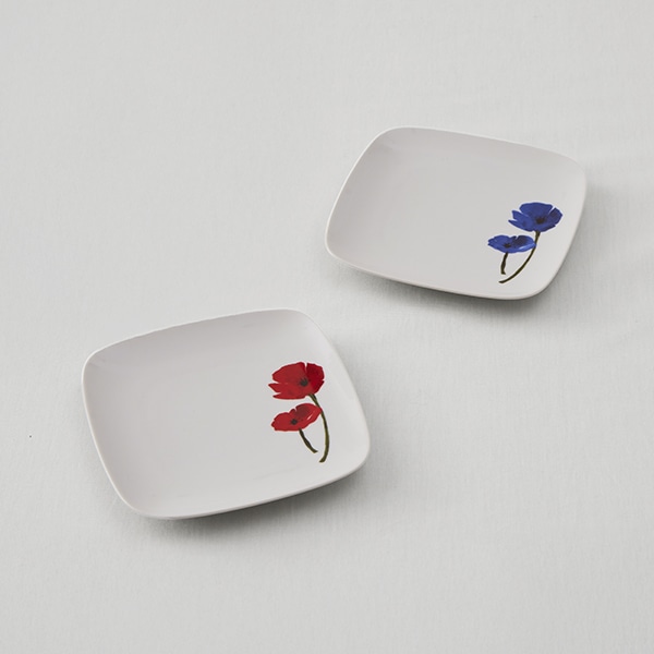 ポピー スクエアプレート14cm ブルー