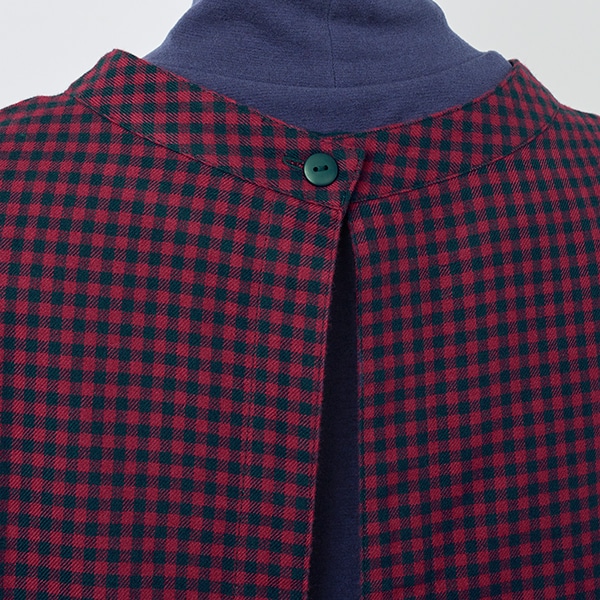 ギンガムチェックスモック