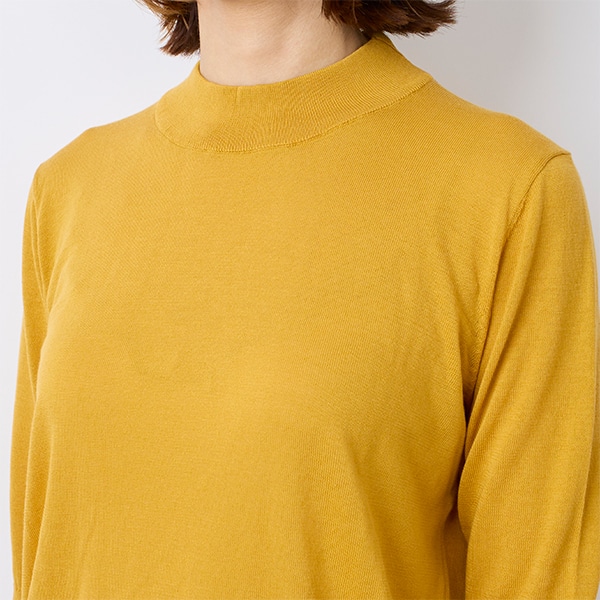 ハイツイストニットハイネック五分袖Tシャツ
