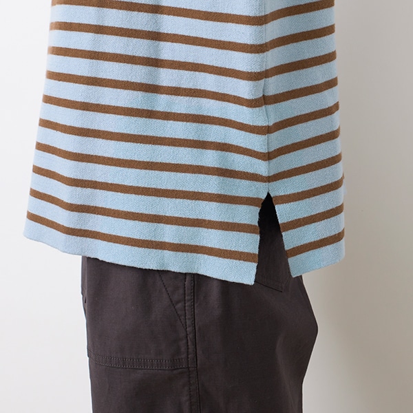 コットンニットボーダープルオーバー