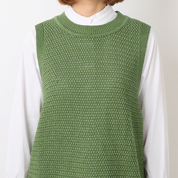 テープヤーンニットベスト