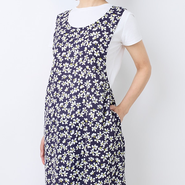 小花柄バッククロスチュニックエプロン