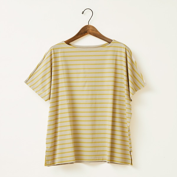 コットンシルケットボーダー半袖Tシャツ(ブルー×ブラック)|トップス|料理家 栗原はるみ レシピ・オンラインショップ【公式】ゆとりの空間