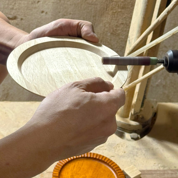 木製フリルプレート 16cm