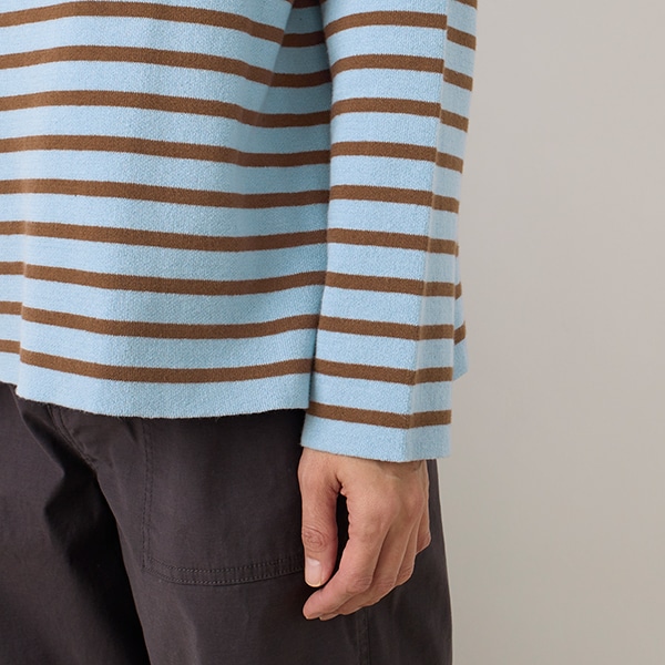 コットンニットボーダープルオーバー
